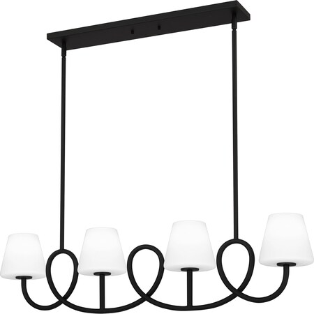 Quoizel Atkins Linear Chandelier 4 Lights Matte Black ATK440MBK